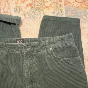 Green Corduroy High-Waisted Mom Pants